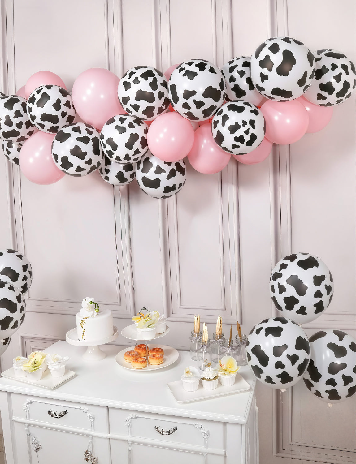 Cow Print Balloons, 50Pcs 12 Inch Black and White Cow Latex Balloons for Farm Theme Birthday, Barnyard Baby Shower, Western Cowboy Cowgirl Party Decorations