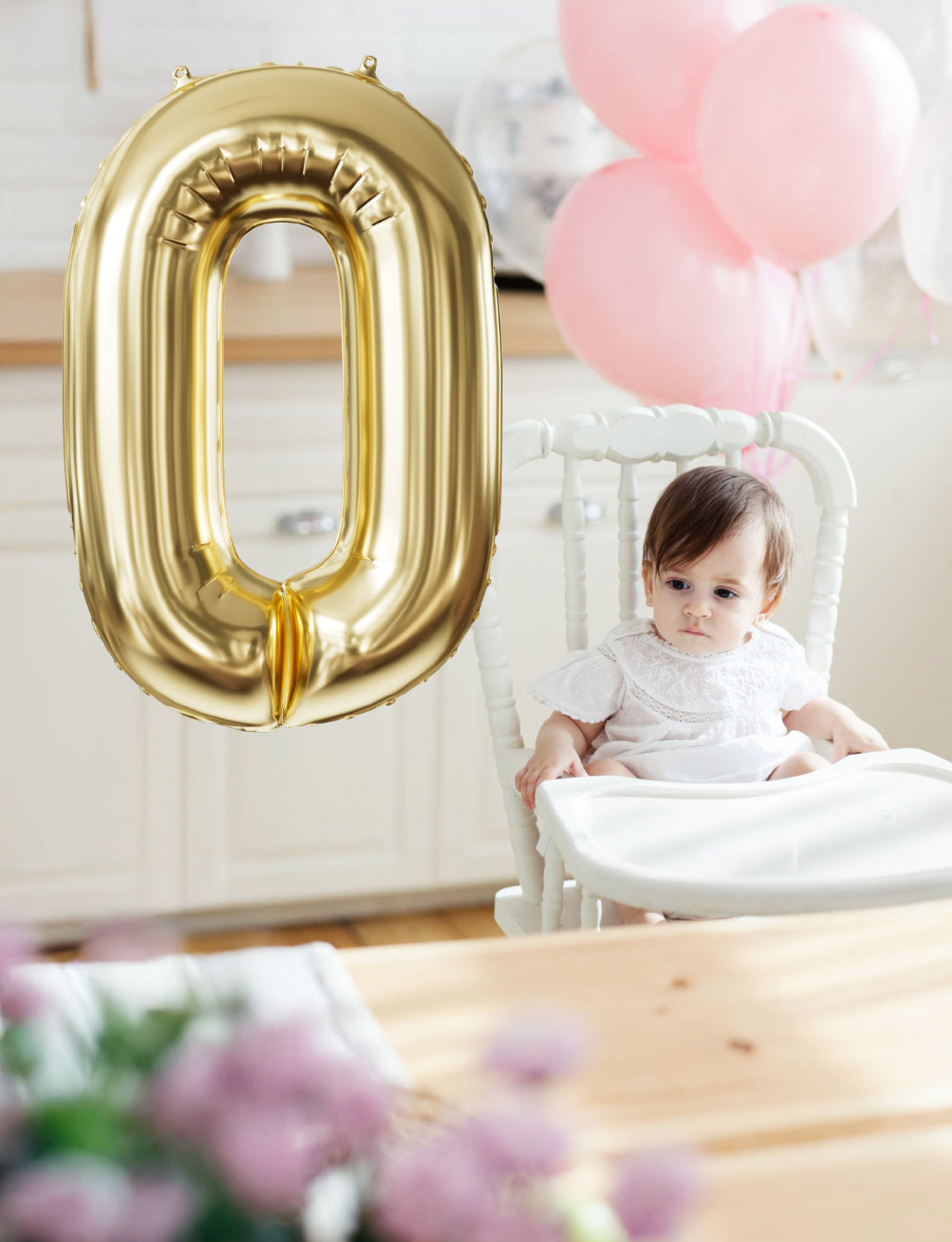 Adeyoo Champagne Gold Number 0 Balloon - 40 Inch Large Self Inflating Foil Digital 0 Balloon, Light Gold Number Balloons 0-9 for Boys Girls Women Men Birthday Anniversary Graduation Party Decorations