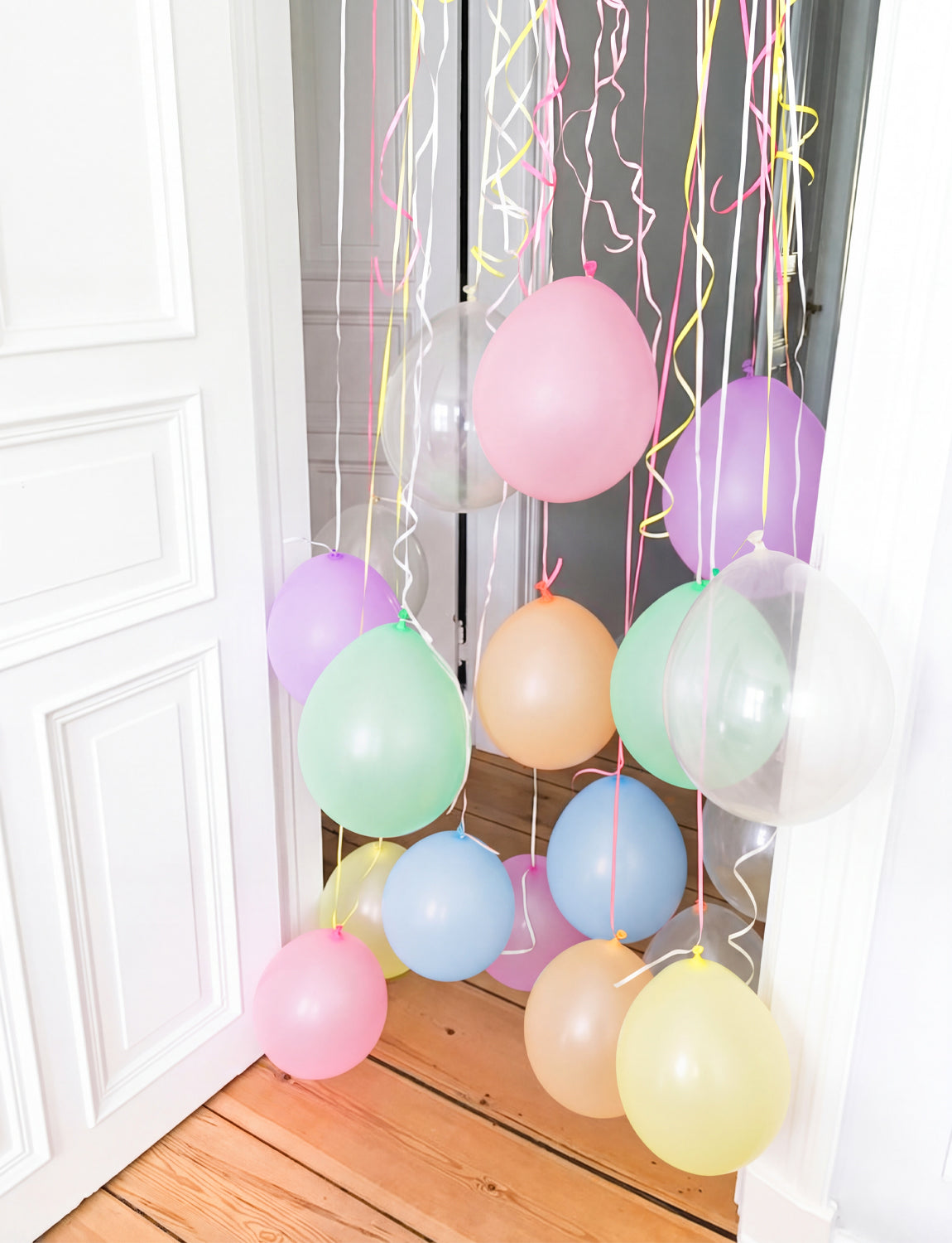 Pastel Balloons, 50 Pcs Pastel Rainbow and Clear Balloons 12 Inch Macaron Colourful Balloons, Multicoloured Balloons for Birthday Baby Shower Wedding Easter Unicorn Party Decorations