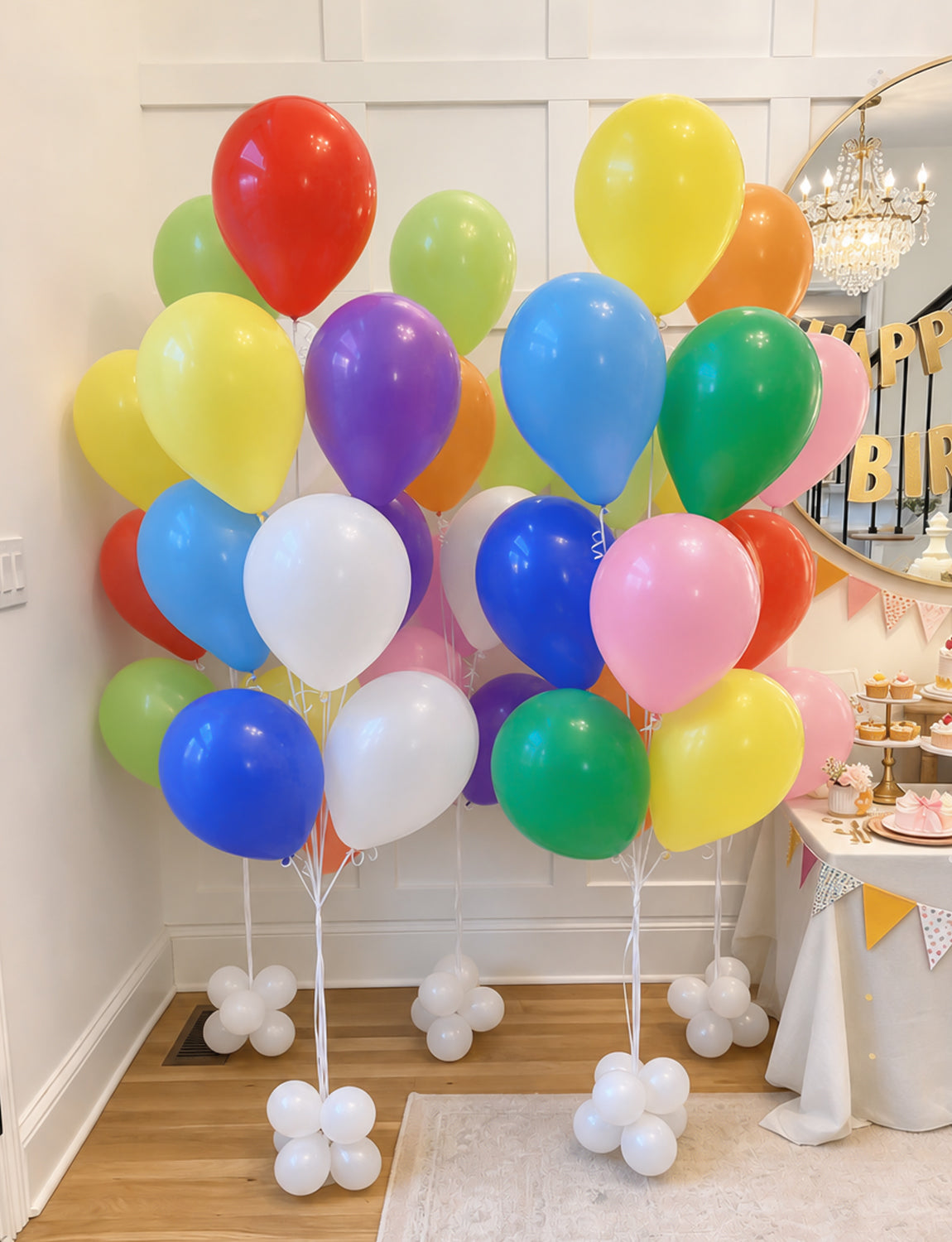 Pastel Balloons, 50 Pcs 12 Inch Pastel Rainbow Balloons, 10 Colours Colourful Macaron Latex Balloon, Multicoloured Balloon for Birthday Baby Shower Wedding Easter Bridal Shower Party Decoration