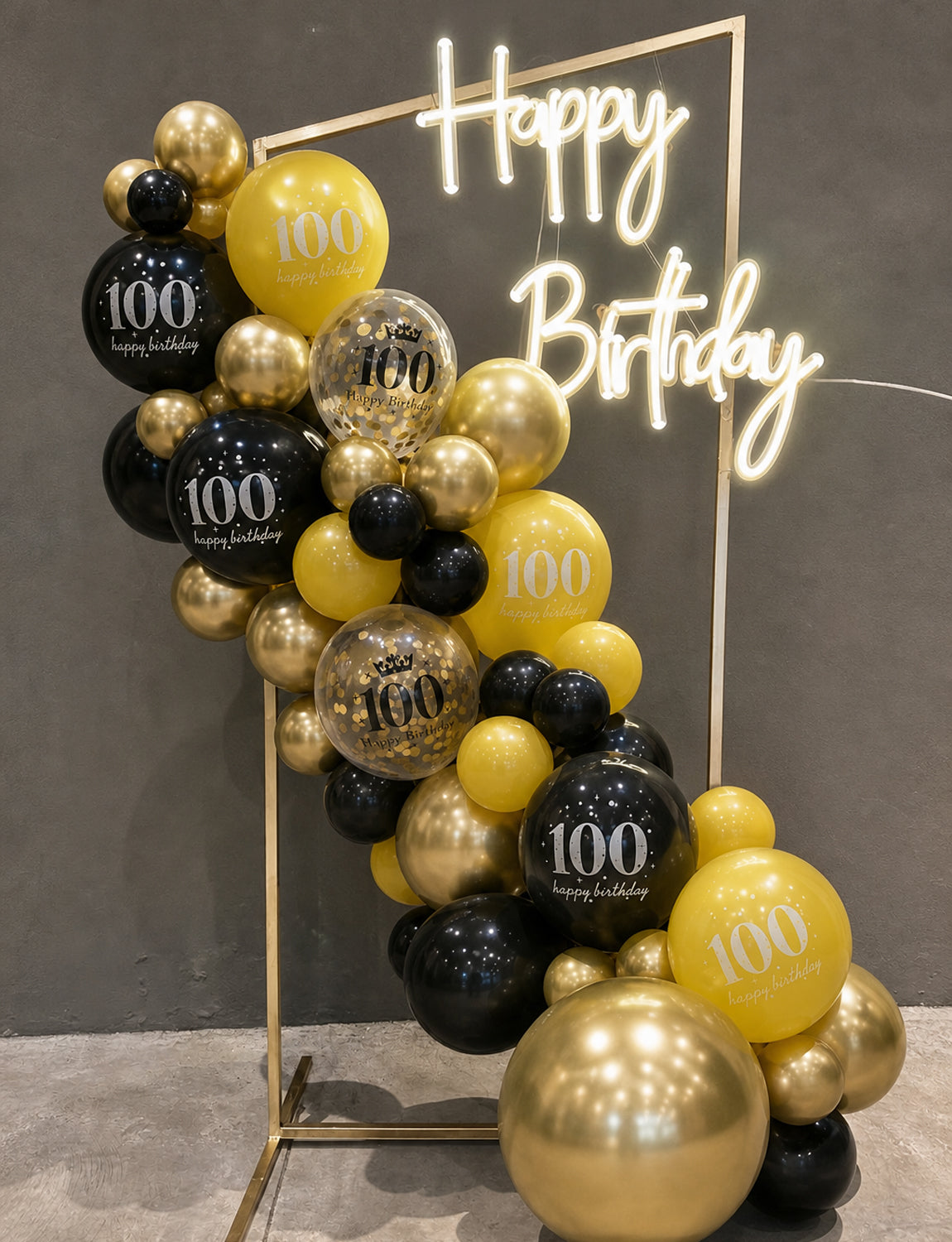 100th Birthday Balloons, 24 Pcs Black Gold Balloons for Men & Women 12 Inch Black and Gold Birthday Balloons, Gold Confetti Latex Balloons, 100th Birthday Decorations for Him & Her