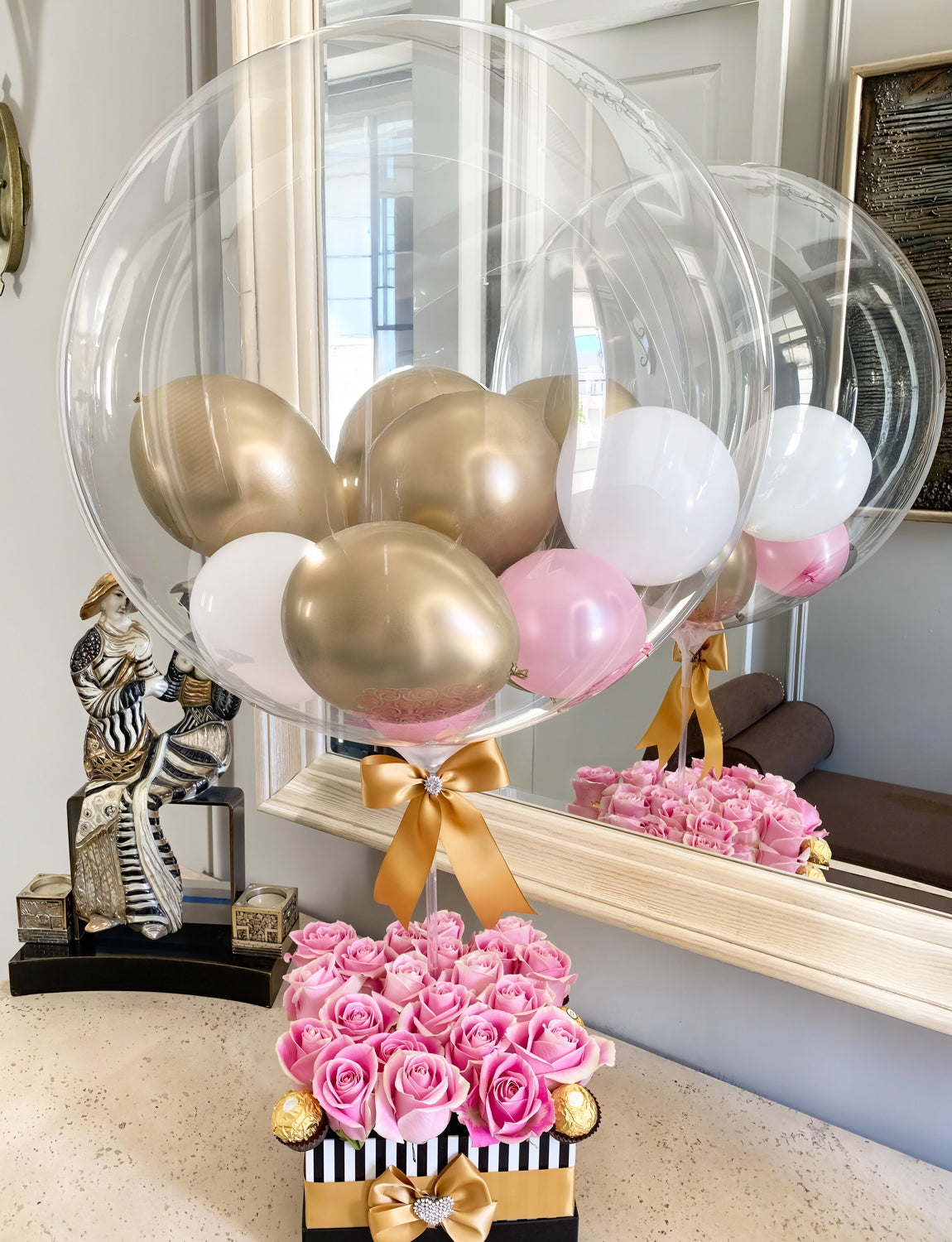 Adeyo 36 Inch Bobo Balloons - 12 Pcs Fillable Transparent Bubble Balloons Large Clear Crystal Bobo Balloon for DIY Birthday Wedding Anniversary Indoor Outdoor Party Decorations