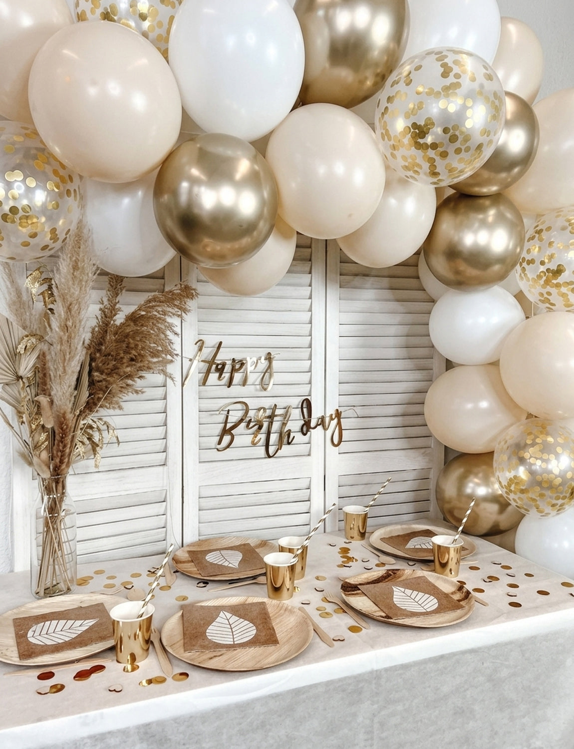White and Gold Balloons - 12Inch Gold and White Balloons for Wedding 50Pcs White and Gold Balloons with Gold Confetti Balloon Wedding Balloons for Birthday Baby Shower Engagement Party Decor