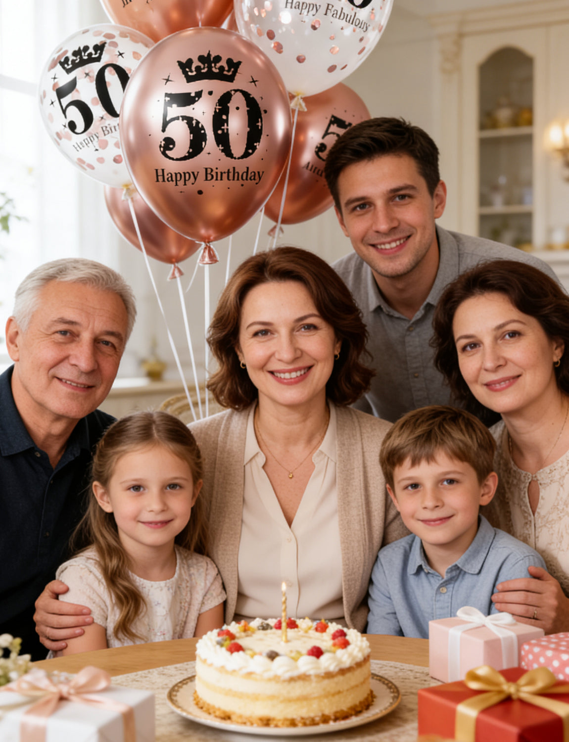 Adeyoo 24Pcs 50th Birthday Balloons for Women - 12Inch Fabulous 50th Birthday Decorations, Happy 50 Birthdays Rose Gold Latex Confetti Balloons for Women Birth Anniversary Celebration Party supplies