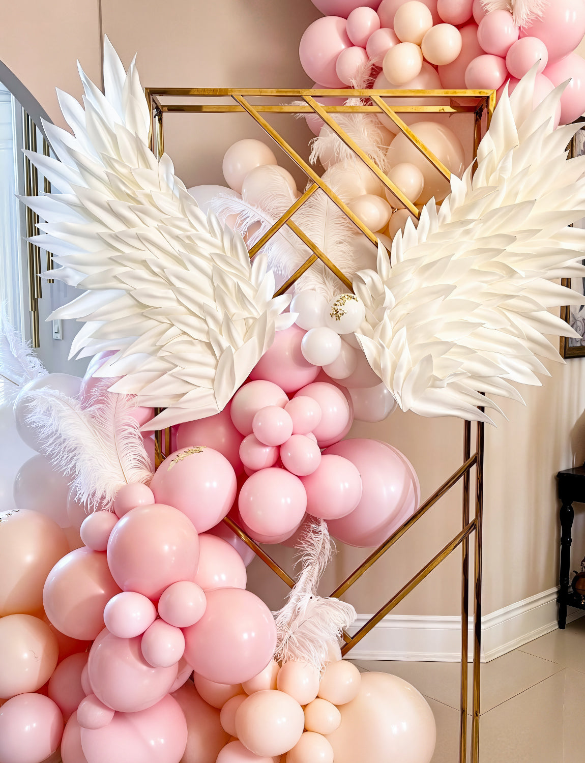 Adeyoo Pink Balloon Arch Kit Garland - 133Pcs Pastel Pink Balloon Arch kit with Baby Light Pastel Pink Nude Clear Balloons for Birthday Baby Shower Christening Gender Reveal Wedding Party Decorations