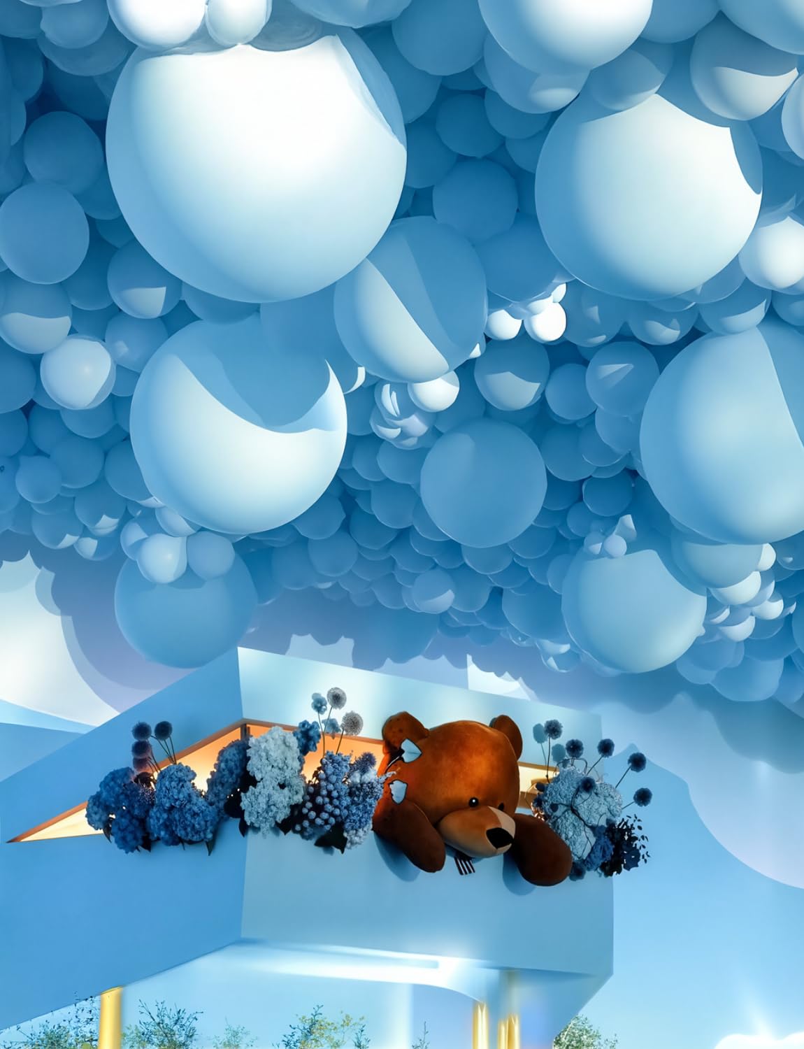 Adeyoo Baby Blue Balloons 36 Inch - Giant Large Blue Balloons Jumbo Latex Balloon Extra Large Round Balloon for Baby Shower Gender Reveal Birthday Wedding Party Decorations (4Pcs), Photo Shoot