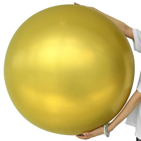 Adeyoo 36 Inch Metallic Gold Balloons - Large Gold Balloons Giant Jumbo Chrome Gold Latex Balloon Extra Large Round Balloon for Birthday Wedding Anniversary Retirement Party Decorations, Photo Shoot
