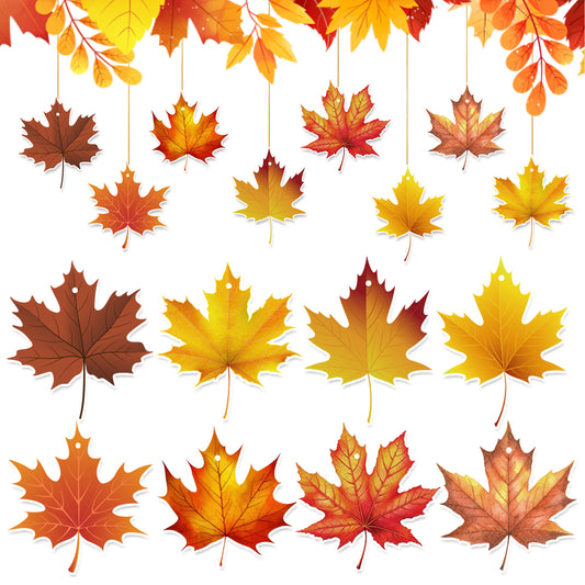 Fall Thanksgiving Hanging Decorations, Maple Leaf Ceiling Hanging Decor | 8 Pcs Hanging Fall Leaves with String, Rustic Autumn Leaves Decor for Home, Classroom, Office, Harvest Party Decorations