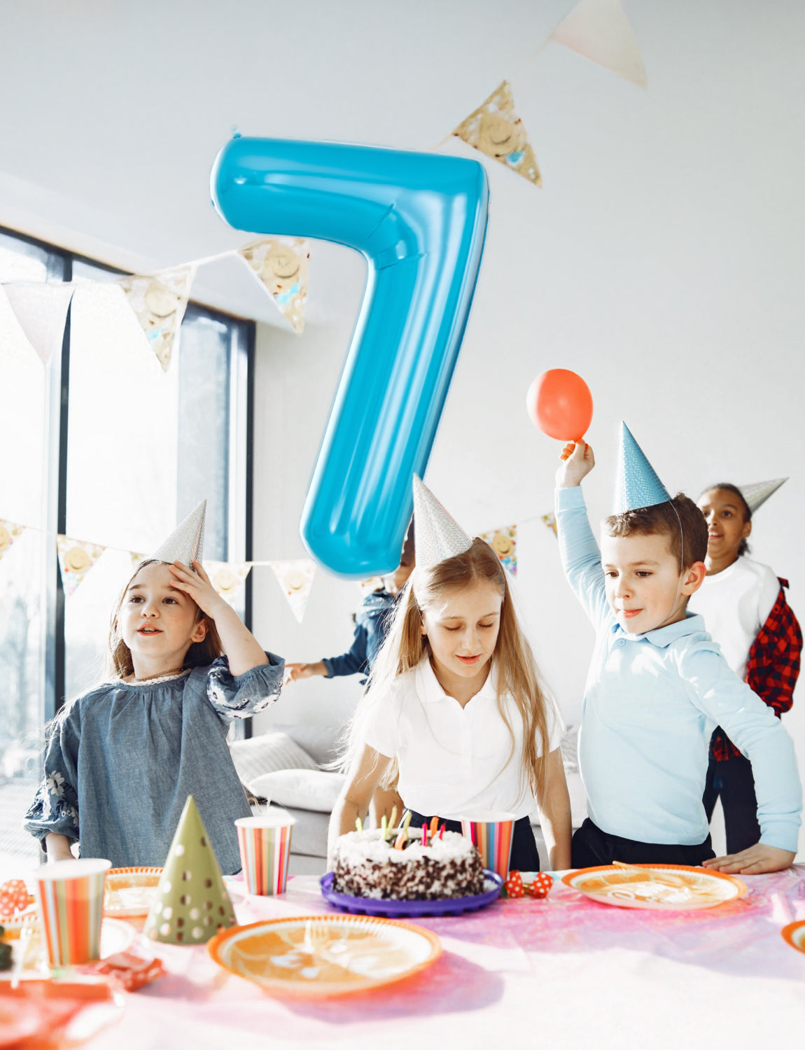 Adeyoo 40 Inch Blue Number 7 Balloon - 7th Birthday Balloons for Boys, Self Inflating Foil Number Balloons 0-9 for Men Birthday Anniversary Graduation Party Decorations, Photo Shoot Supplies