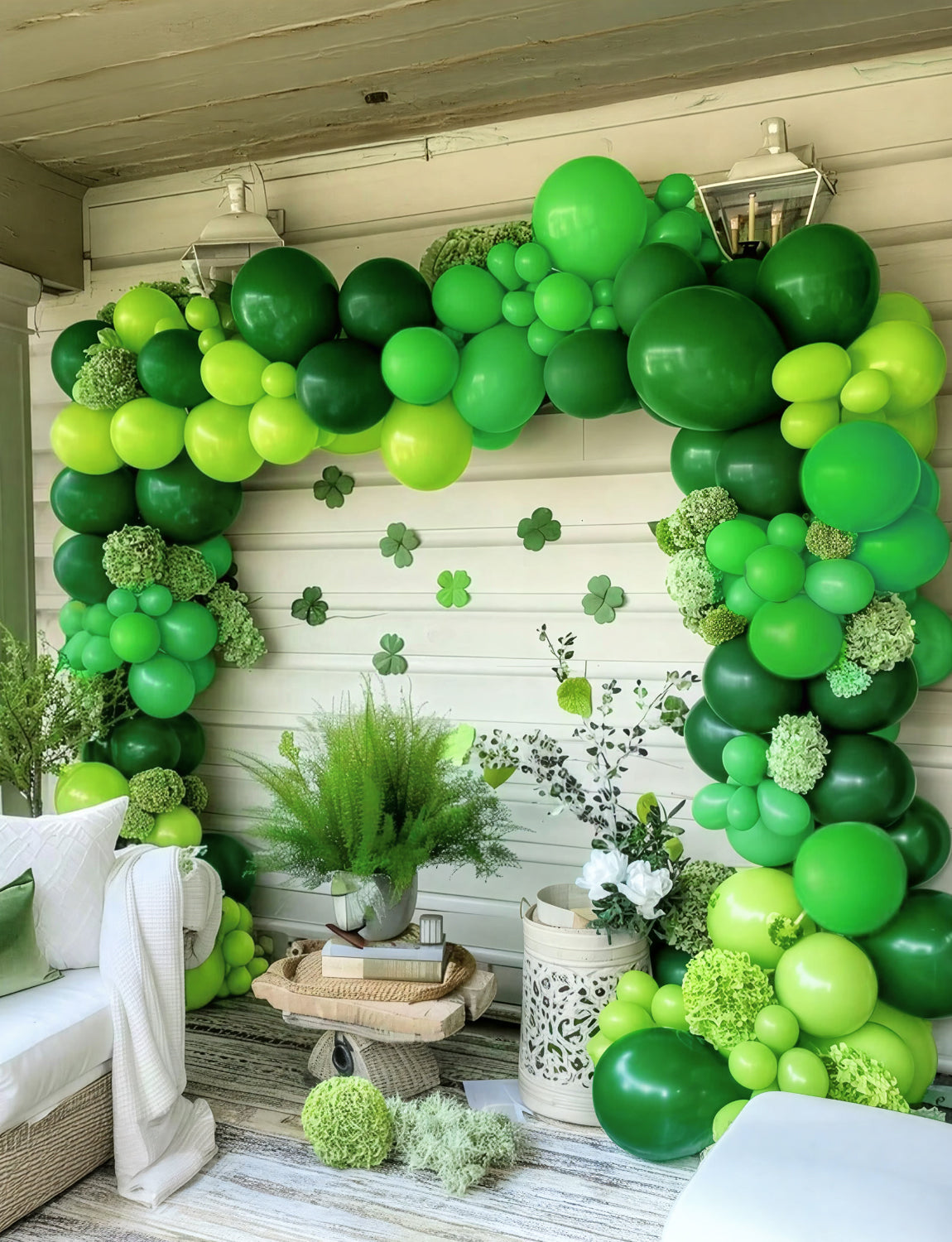 Green Balloons, 50 Pcs Dark & Lime Green Balloons 12 Inch Latex Balloons for St. Patrick’s Day, Baby Shower, Jungle Safari Birthday Party Decorations, Indoor Outdoor