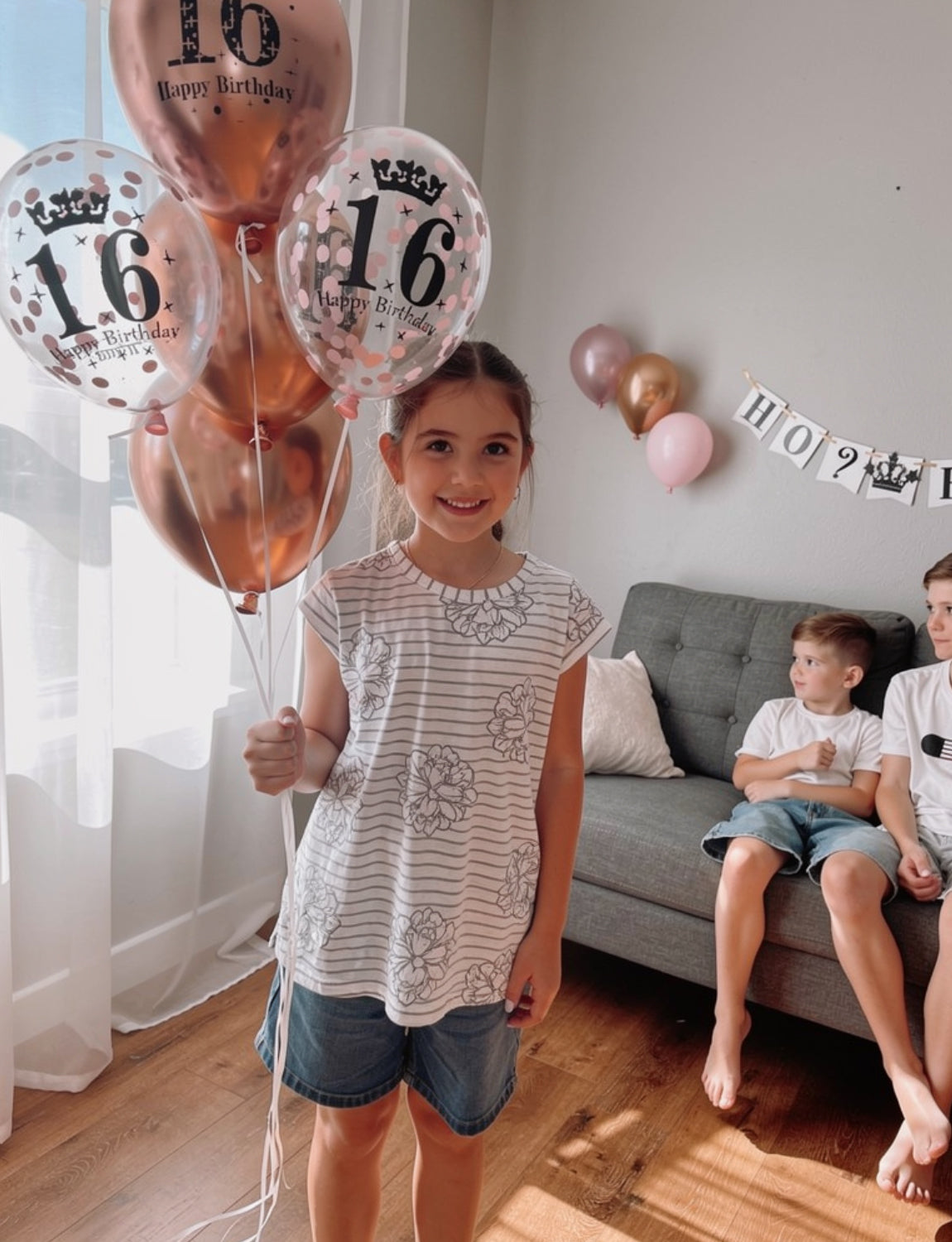 Adeyoo 24Pcs 16th Birthday Balloons - 12Inch Rose Gold 16th Birthday Decorations, Rose Gold Latex Confetti Balloons, Sweet 16 Birthdays Decorations for Girls Birth Anniversary Celebration Party