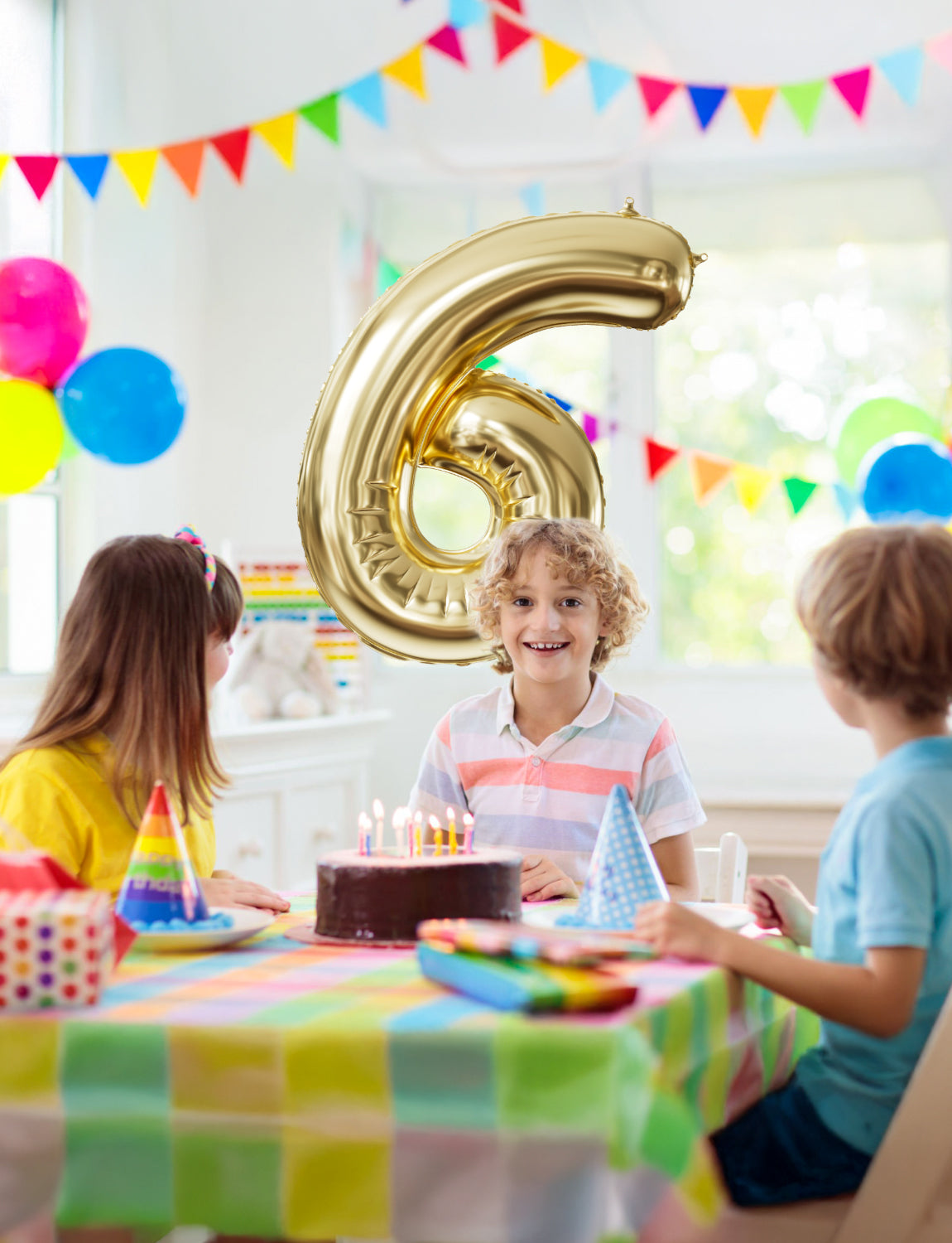 Adeyoo 40 Inch Large Number 6 Balloon - Champagne Gold Digital 6 Helium Balloon, Self Inflating Light Gold Foil Number Balloons 0-9 Set for Girls Boys 6th Birthday Anniversary Party Decorations