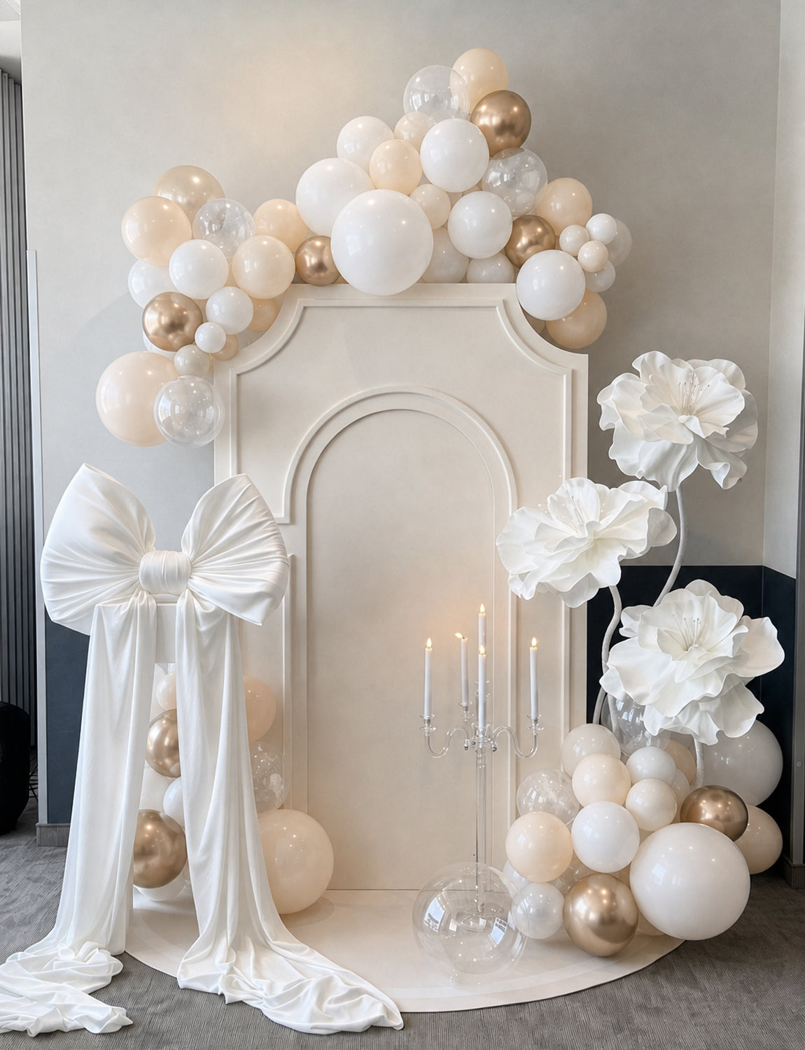White and Gold Balloons, 50 Pcs 12 Inch Wedding Balloons Metallic Gold and Beige Balloons, Clear balloons, Nude Balloon, Engagement Balloons for Boho Wedding Bridal Anniversary party