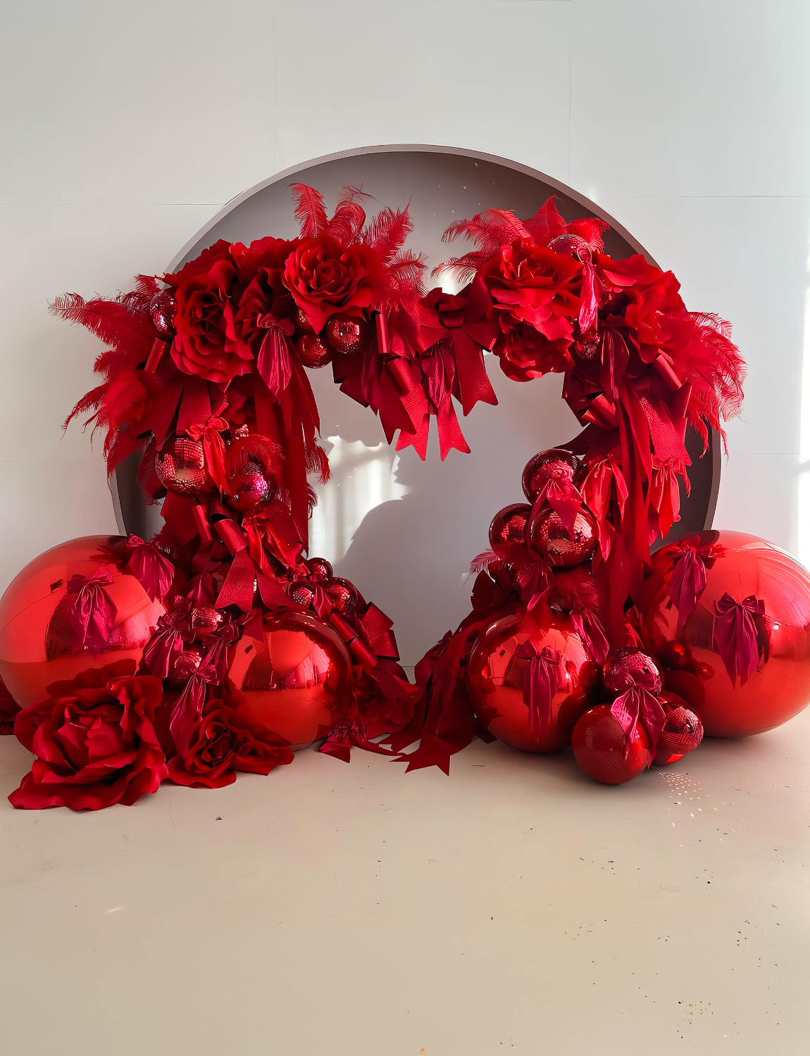 Red Foil Balloons, 22" 18" 10" 4D Round Metallic Red Mylar Balloons 14 Pcs Metallic Birthday Balloons, Different Sizes Mirror Foil Balloon for Birthday Anniversary Wedding Christmas Party Decor