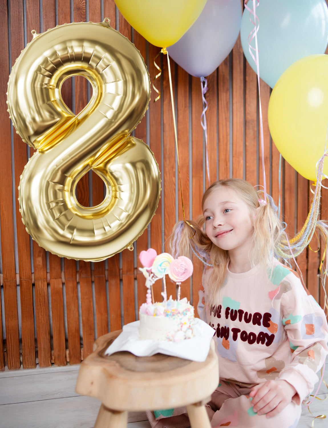 Adeyoo Light Gold Number 8 Balloon - 40" Large Champagne Gold Foil Digital 8 Balloons for Boys Girls, Self Inflating Number Balloons 0-9 Set for Women Men Birthday Anniversary Party Decorations