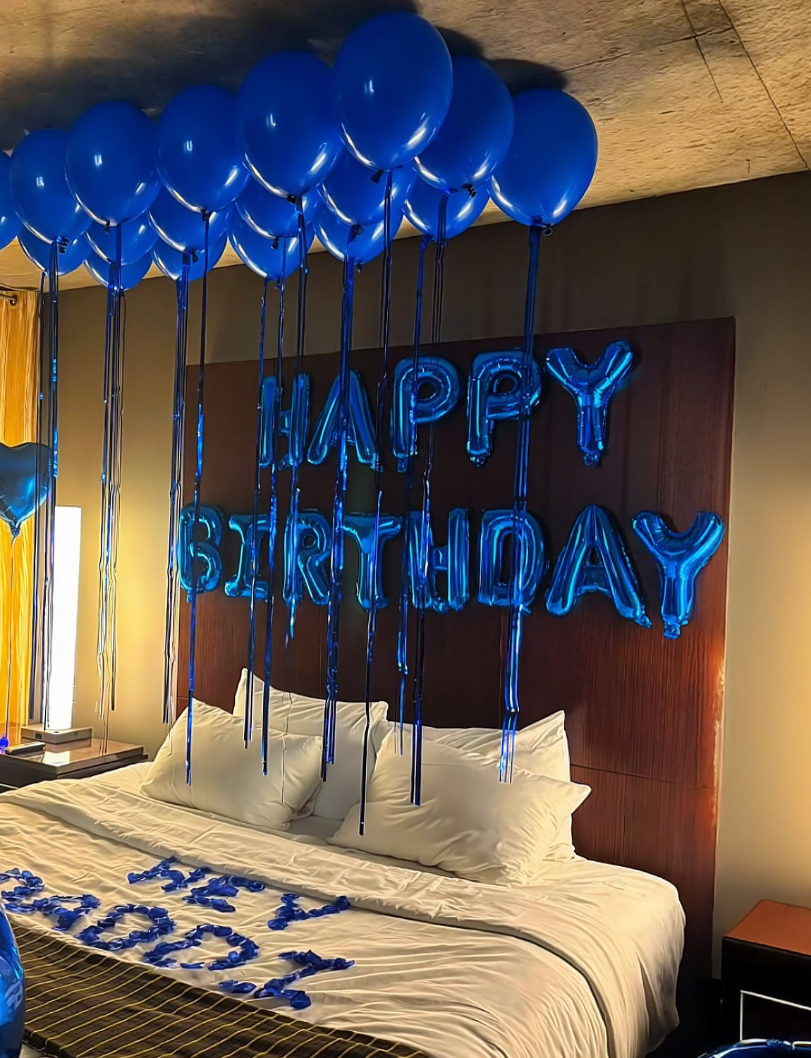 Adeyoo Happy Birthday Balloons Banner Blue- 16 Inch Blue Happy Birthday Foil Balloon Big Letter Balloons Reusable Self Inflating Balloon for Boys Men Girls Women Birth Party Decorations