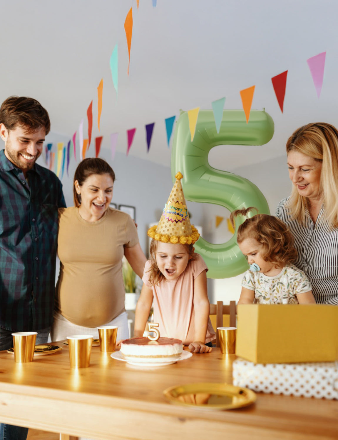 Adeyoo Sage Green Foil Balloon Number 5-40 Inch Giant Sage Green Self Inflating Balloons, Number Balloons 0-9 Set for Birthday Baby Shower Jungle Safari Anniversary Party Decorations