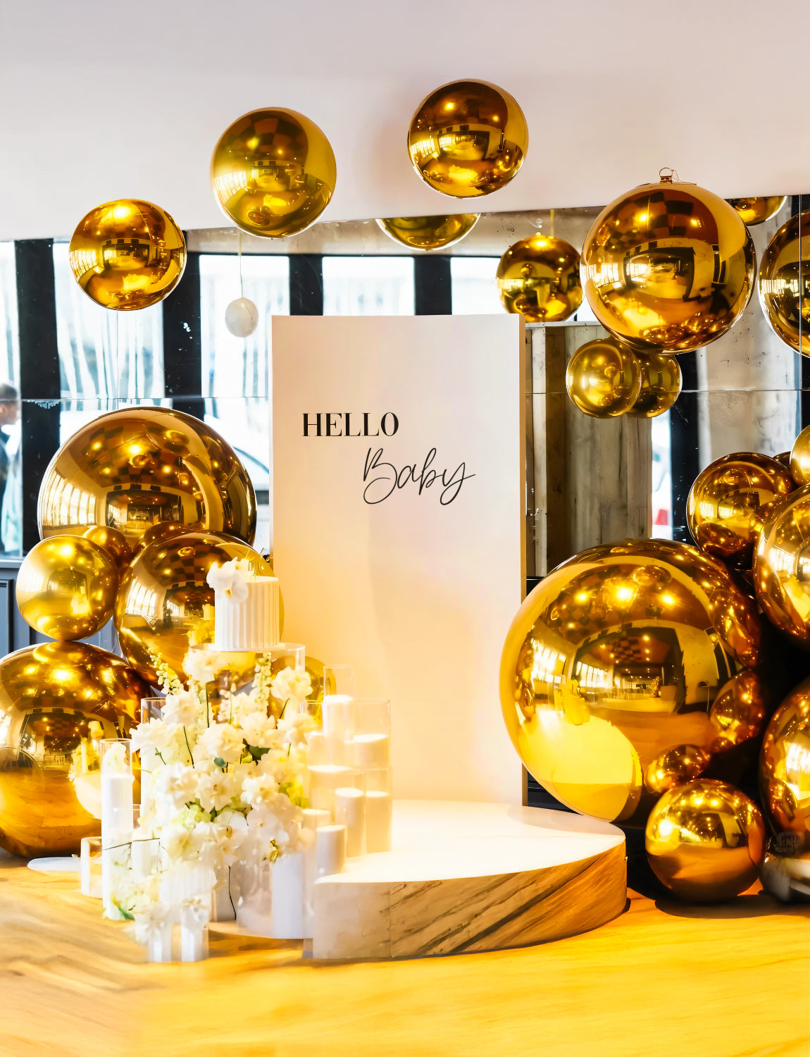 Gold Foil Balloons, 22" 18" 10" 4D Round Mylar Gold Balloon, 14 Pcs Metallic Gold Balloons, Different Sizes Mirror Foil Balloons for Birthday Graduation Christmas Wedding New Years Party Decor