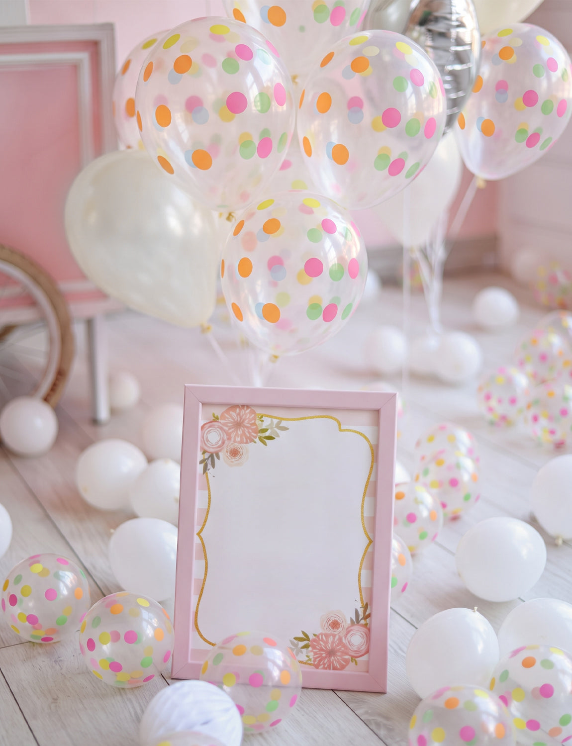 Polka Dot Balloons, 50 Pcs Clear Balloons with Rainbow Print Dot 12 Inch Colourful Polka Dots Balloons, Multicoloured Print Dots Balloons for Rainbow Birthday Engagement Wedding Bridal Party