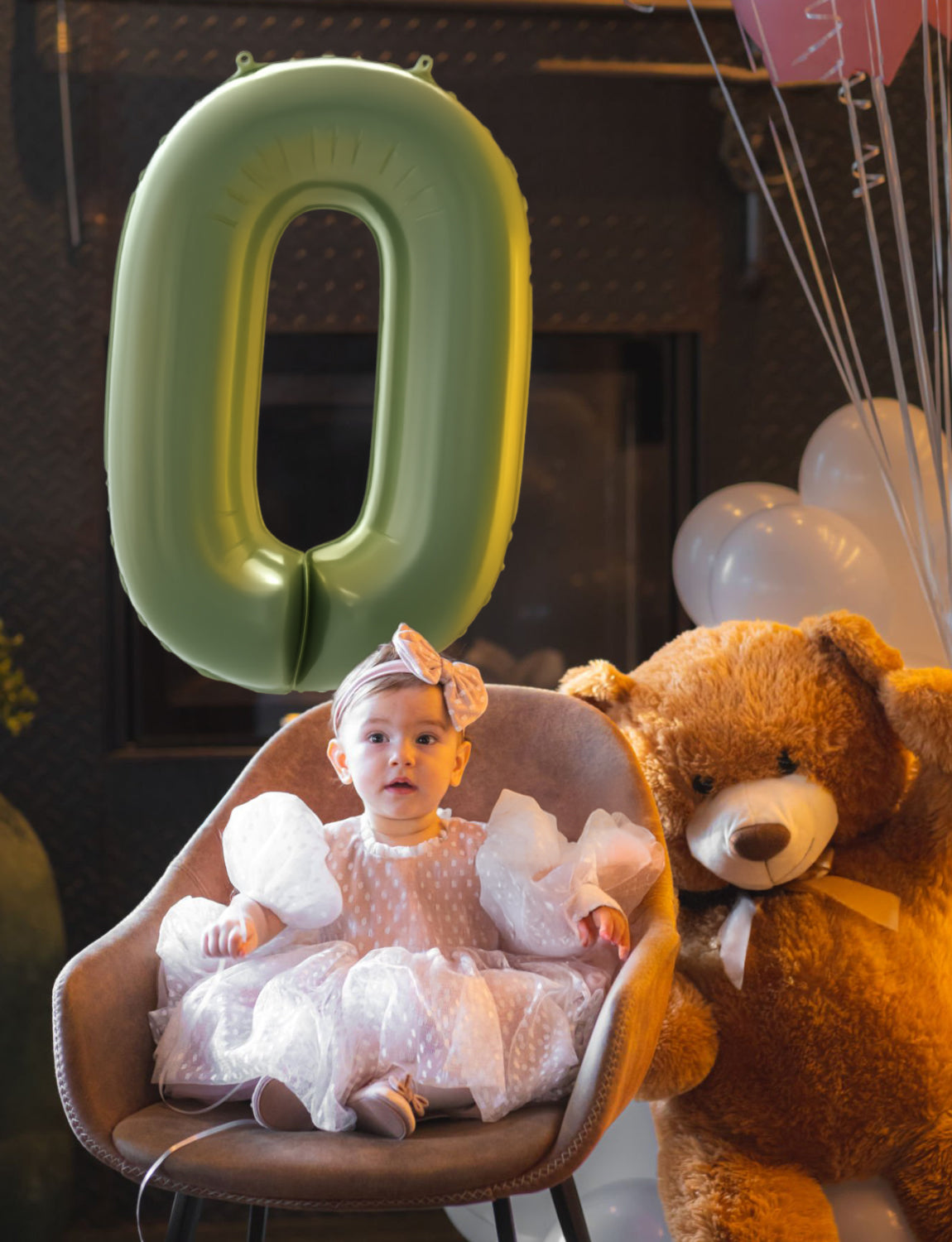 Adeyoo Sage Green Number 0 Balloon - 40 Inch Large Self Inflating Foil Digital 0 Balloon, Green Number Balloons 0-9 for Boys Girls Women Men Birthday Anniversary Jungle Safari Party Decorations