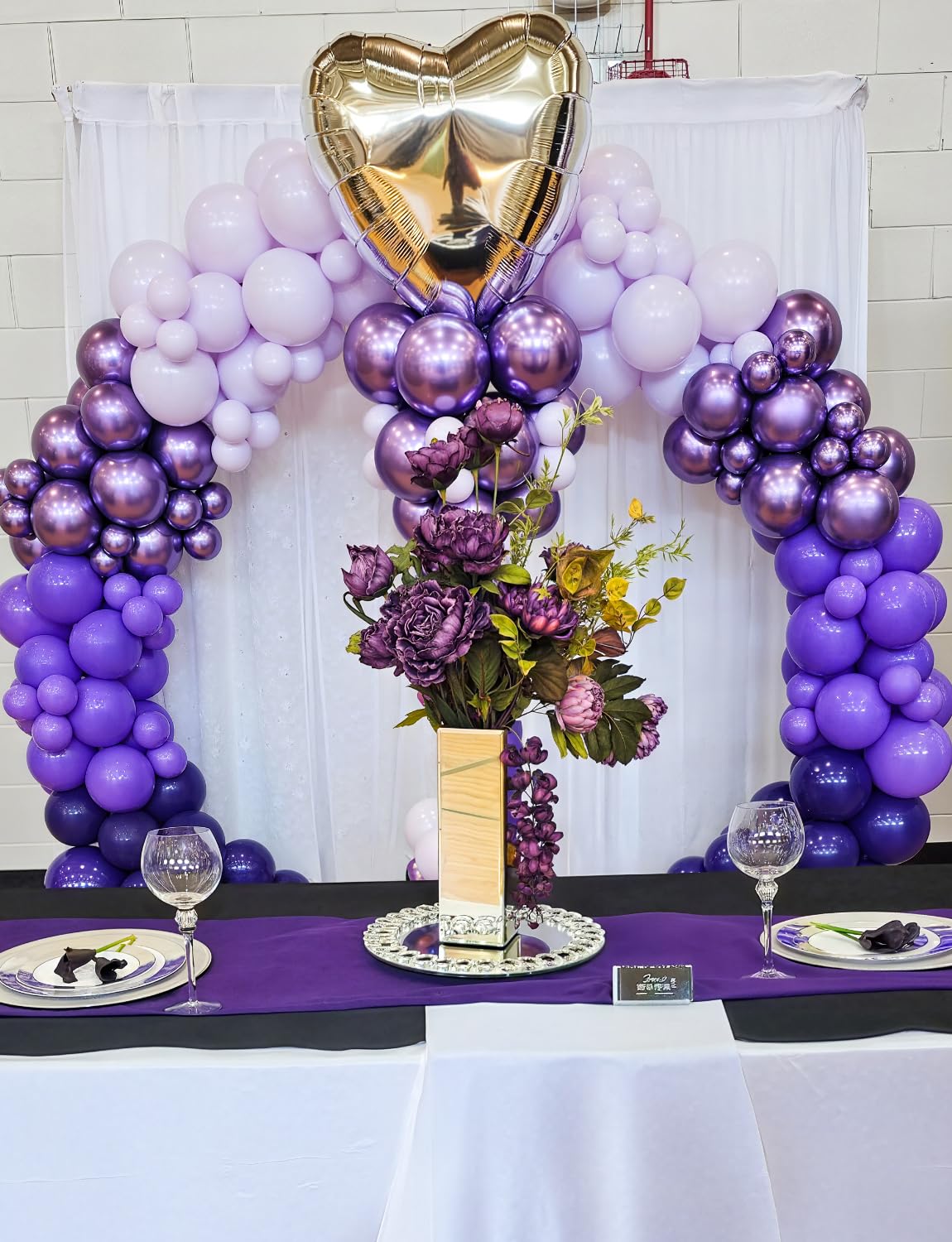 Adeyoo Purple Balloons - 12 Inch Dark Metallic Purple Balloons Macaron Lavender Pearl Lilac Balloon Different Shades Latex Balloon for Birthday Wedding Bridal Showers Party Decorations