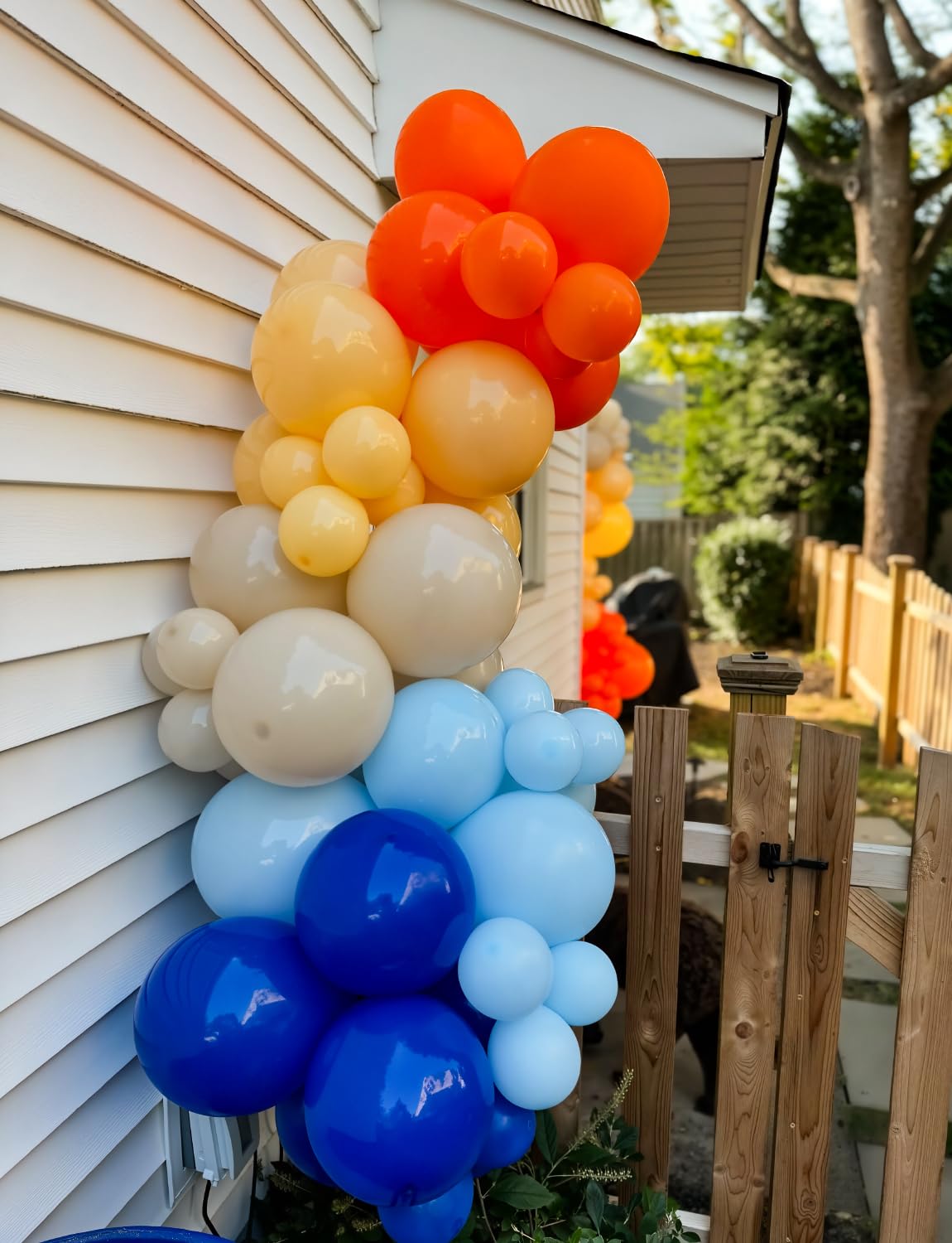 Adeyoo Blue and Orange Balloons – 12 Inch Blue Orange Balloons Set Thick Nude Balloon Shiny Confetti Latex Balloon for Birthday Baby Shower Wedding Party Decorations, Space Theme Party Supplies