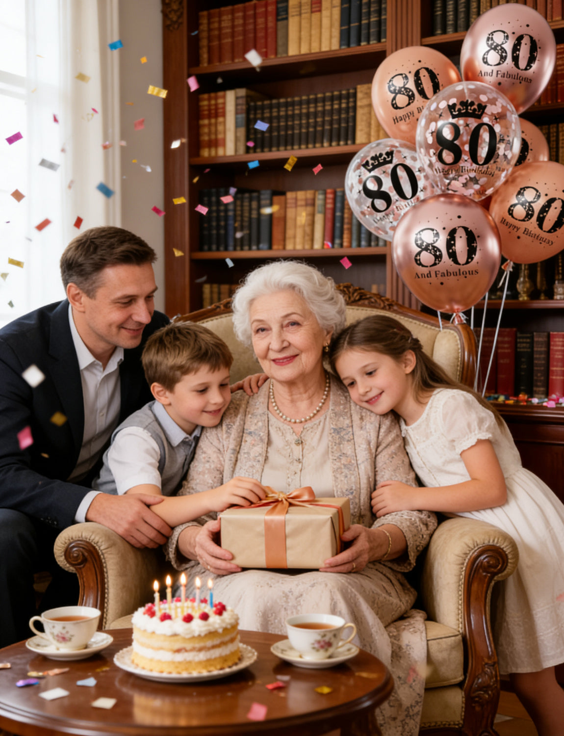 Adeyoo 80th Birthday Balloons for Women – 24 Pcs Metallic Rose Gold Balloon, Pearl Rose Gold Balloons, and Confetti Balloon for 80 Years Old Birthday or 1945 Anniversary Party Decorations