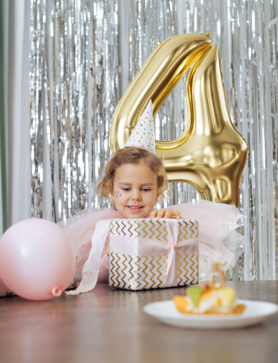 Adeyoo Number 4 Balloon Champagne Gold - 40Inch Number Balloons 0-9 Set, Large Self Inflating Digital 4 Helium Balloon for Girls Boys Birthday Anniversary Party Decorations