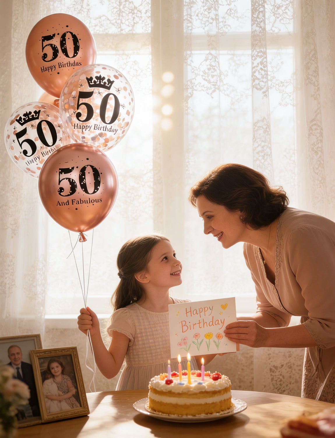 Adeyoo 24Pcs 50th Birthday Balloons for Women - 12Inch Fabulous 50th Birthday Decorations, Happy 50 Birthdays Rose Gold Latex Confetti Balloons for Women Birth Anniversary Celebration Party supplies