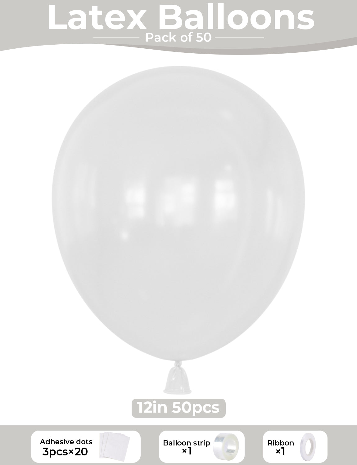 Clear Balloons, 50PCS 12 Inch Transparent Latex Balloons Clear Round Party Balloon for Birthday, Baby Shower, Wedding, Bridal Shower & Party Decorations, Photo Backdrop